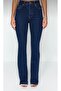 Dark Blue High Waist Comfort/Flexible Spanish Paca Flare Jeans - 5