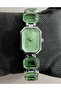 Women's Wristwatch - Stone Detailed Silver Color Case, Green Dial, Boxed, Gift
