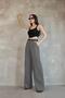 Women's Pleated Palazzo Pants Imported DoubleFace Fabric High-Quality Product High-Waisted Belted - 4