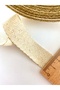 5 Meters Width 2 cm Ecru Raw Color Gold Glitter Cotton Narrow Webbing, Herringbone Piping, Multi-Purpose Ribbon - 3