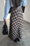 Women's Winter Plaid Skirt Brown Blue - 5