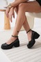 Marea Women's Black Patent Leather Ankle Boots with Wedge Heels - 3