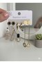 Gold Color Stainless Steel Minimal Hoop and Stone Detailed Long Dangle Women's Earring Set - 2