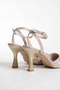 Éclat de Nuit Ankle-Tie Glittery Gold Evening Shoes - 2