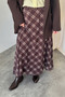Women's Chiffon Lined Plaid Skirt Brown
