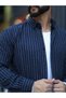 Men's Navy Blue Pinstripe Lumberjack Style Shirt – Comfortable Fit New Season Stylish Combination Trend - 3