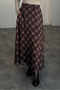 Women's Chiffon Lined Plaid Skirt Brown - 2