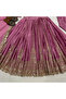 Pink Chinnon Silk Gown Pant & Dupatta Set - HRT5316 | Pink - 4