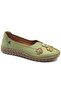 Itron Genuine Leather Orthopedic Women's Casual Shoes Green - 4