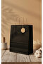 Kraft Cardboard Paper Bag-Black 18X8X24Cm (5Pcs) - 2
