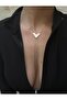 Plate Detail Long Chain Steel Necklace - 3