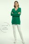 Women's sweater - v-neck knit women's sweater 330 emerald green - 2