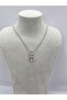 Cat Design Steel Necklace with Stone Details