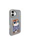 Compatible with iPhone 16 |   3D Real Embroidery Processing Embossed Glasses and Chain Detailed Dog Pattern Case - 4