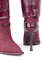 Heeled Boots Premium Crocodile Textured Long Thin Heeled Boots. Women's Boots - 5