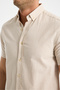 Short Sleeve Flam Linen 100% Cotton Slim Fit Men's Shirt - 3