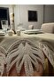 Handcrafted Dowry Lace Detailed Carefree Oval Tablecloth Stone Color - 4