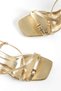 Women's Gold Ankle-Adjustable Stylish Buckle Piped Detail Evening Dress Shoes - 6