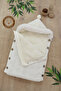 Baby Girl Boy Buttoned Cream Swaddle Blanket Newborn Gift Stl7153 - 4