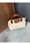 Women's Cream Plush Tote Mini Hand and Crossbody Bag - 2