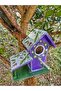 Handmade, Purple, Bird Nest with Terrace/Feeder, Garden Balcony Tree Decor - 2
