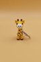 Knitted Patterned Giraffe Keychain (Plastic) - 4