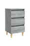 Bed Cabinets with Solid Wood Legs 2 pcs Grey Sonoma 40x35x69 cm - 2