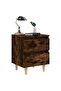 Bed Cabinets with Solid Wood Legs 2 pcs Smoked Oak 40x35x50 cm - 2