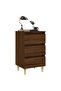 Bed Cabinet with Solid Wood Legs Brown Oak 40x35x69 cm - 2