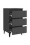 Bed Cabinet with Metal Legs 2 pcs Grey 40x35x69 cm - 7