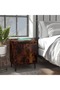 Bed Cabinet with Metal Legs Smoked Oak 40x30x50 cm