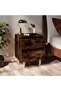 Bed Cabinets with Solid Wood Legs 2 pcs Smoked Oak 40x35x50 cm