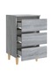 Bed Cabinets with Solid Wood Legs 2 pcs Grey Sonoma 40x35x69 cm - 5