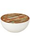 Bowl-shaped Coffee Table White Ø50x24 cm Solid Wood Reclaimed - 6