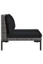 3 Piece Garden Lounge Set Dark Grey Half Round Poly Rattan - 7
