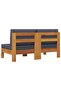 Middle Sofas 2 pcs with Dark Grey Cushions Solid Acacia Wood - 4