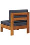 Middle Sofa with Dark Grey Cushions Solid Acacia Wood - 4