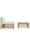 3 Piece Garden Lounge Set with Cream White Cushions Bamboo - 8
