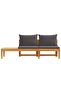 Garden Bench with Table Dark Grey Cushions Solid Acacia Wood - 4