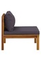 3 Piece Garden Lounge Set with Dark Grey Cushions Acacia Wood - 4