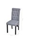 4 Dining Chairs Fabric Upholstery Dark Grey High - 3