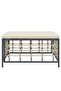 Garden Footstool with Beige Cushion Poly Rattan - 2