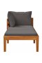 Sun Lounger with 1 Armrest Dark Grey Solid Acacia Wood - 4