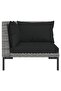 Garden Sofas 2pcs with Cushions Half Round Poly Rattan - 4
