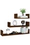 Wall Display Shelves 3 pcs Brown Oak Engineered Wood - 4