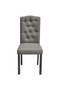 2 Dining Chairs Fabric Upholstery Dark Grey - 2