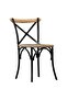 Cross Chairs 2 pcs Black Solid Mango Wood - 2