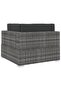 Sectional Corner Chair 1 pc with Cushions Poly Rattan Grey - 4