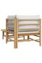 2 Piece Garden Lounge Set with Light Grey Cushions Bamboo - 6