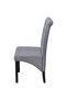 4 Dining Chairs Fabric Upholstery Dark Grey High - 4